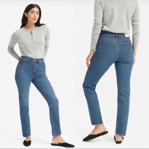 Everlane Authentic Stretch Hi-Rise Slim-Straight Cigarette Jeans, Size 26 Ankle